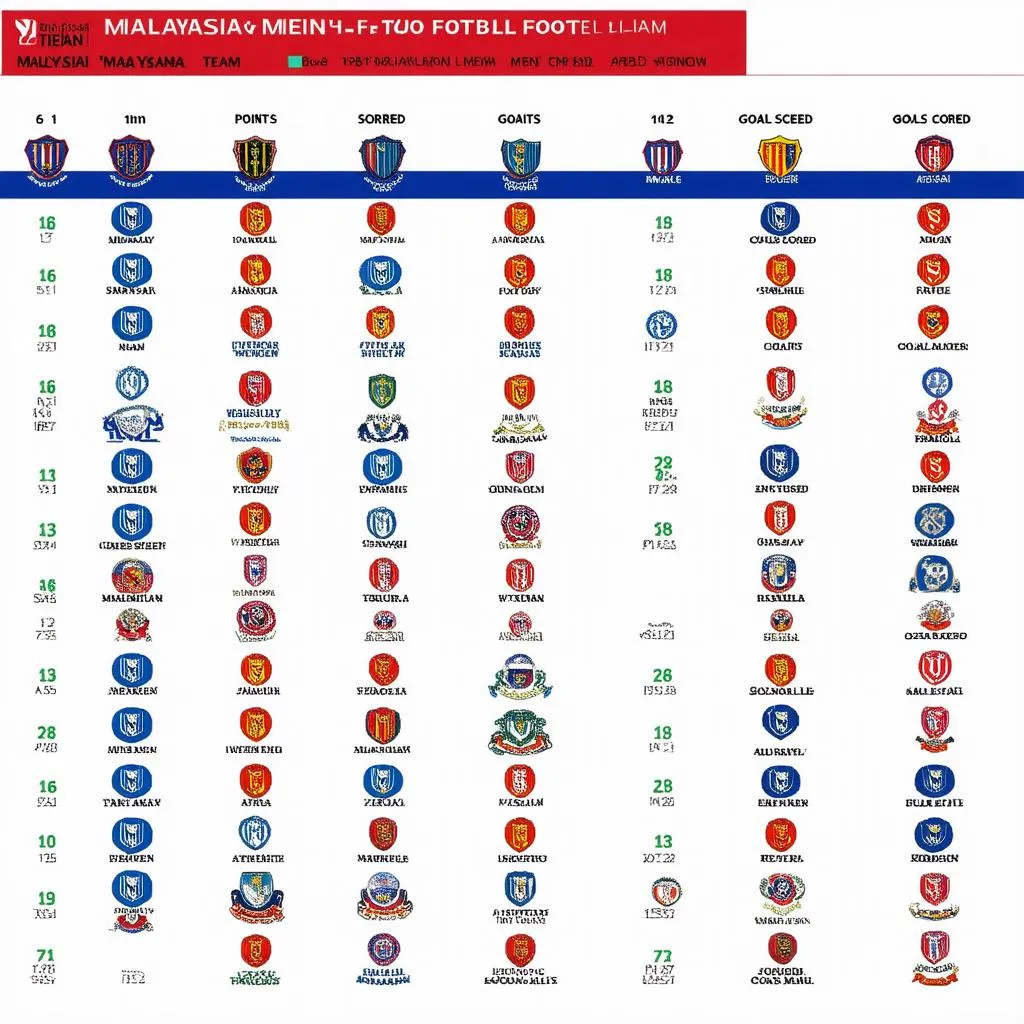 Bảng xếp hạng bóng đá nam Malaysia