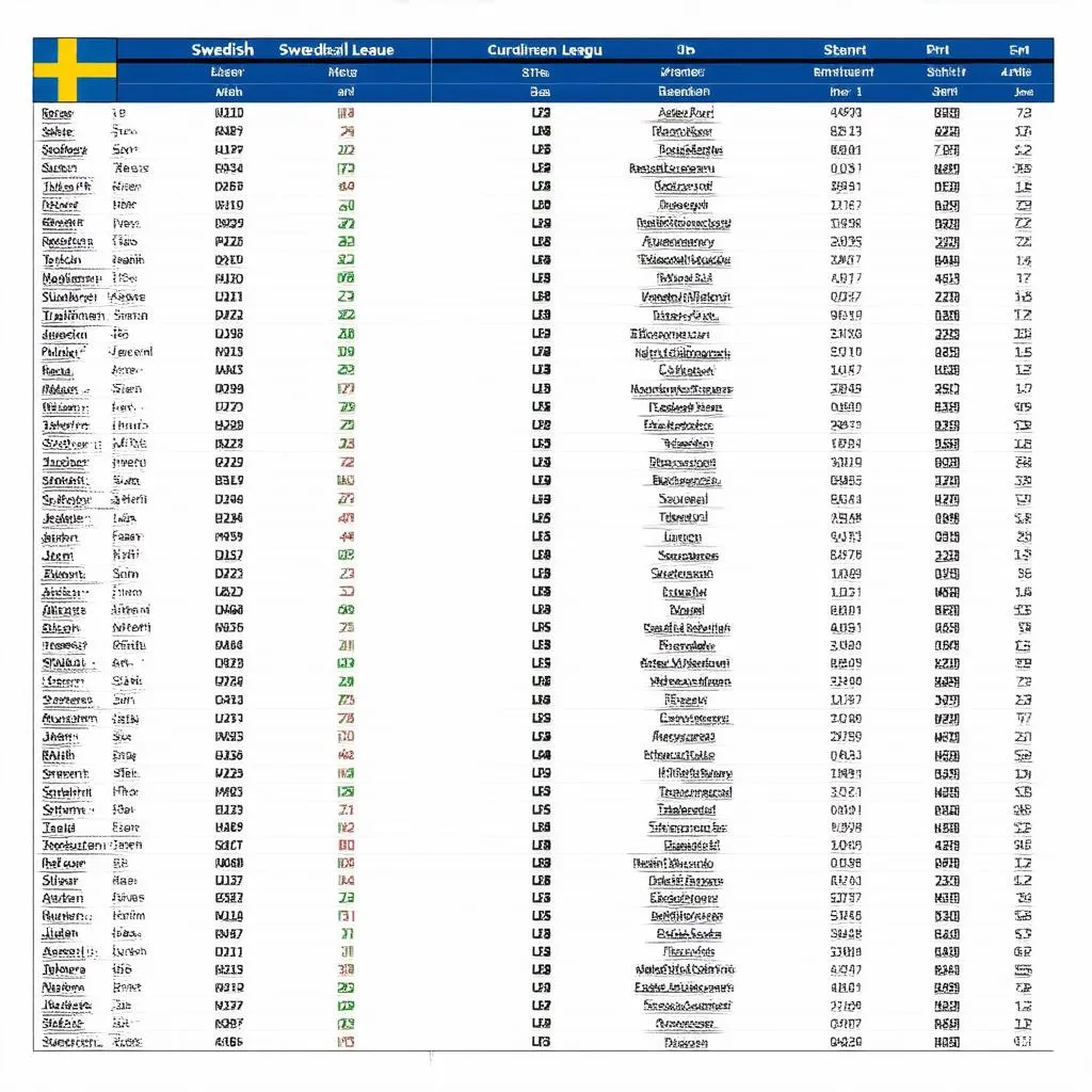 Bảng xếp hạng bóng đá Thụy Điển