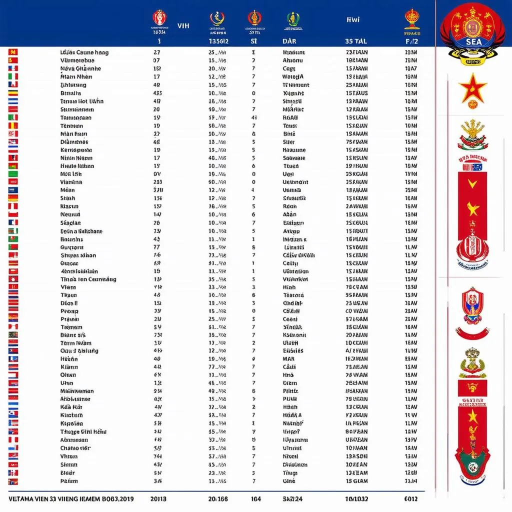 bảng xếp hạng bóng đá việt nam seagame 31