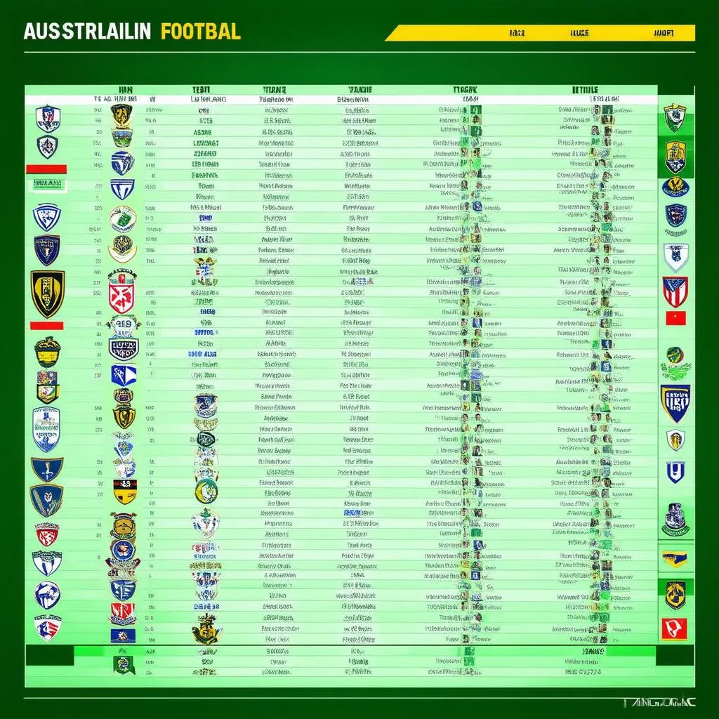 Bảng xếp hạng giải bóng đá Australia