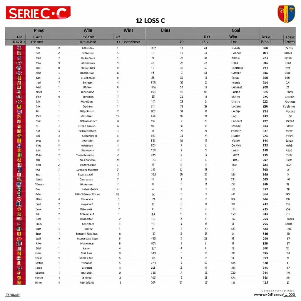 Bảng xếp hạng Serie C