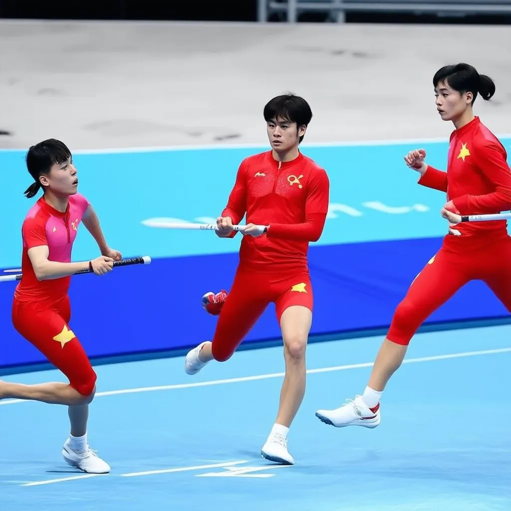 Hình ảnh các cầu thủ Olympic Việt Nam thi đấu