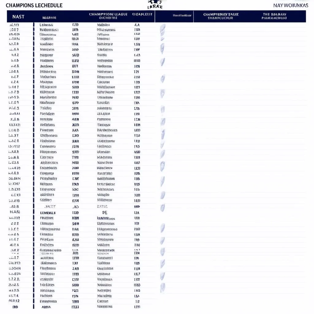 Lịch thi đấu Champions League