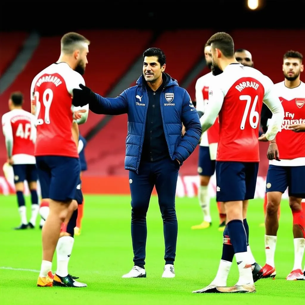 HLV Arteta đang chỉ đạo Arsenal