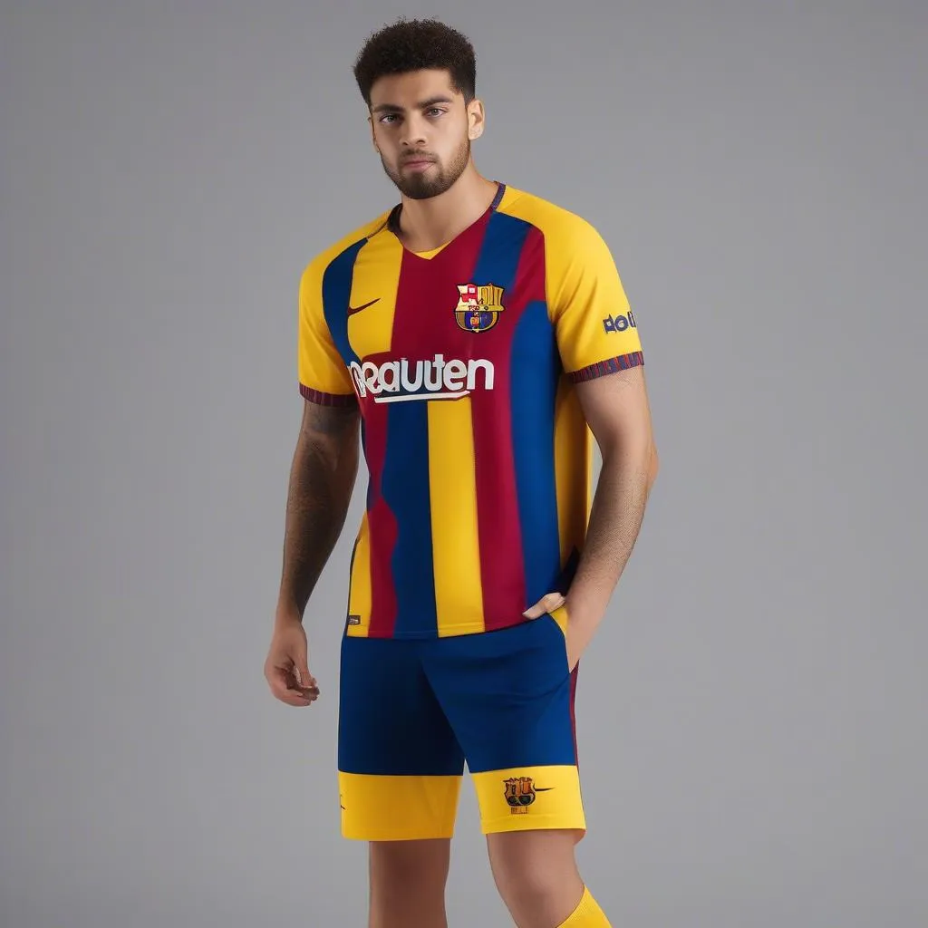 Áo đấu sân khách Barcelona mùa giải 2019-2020