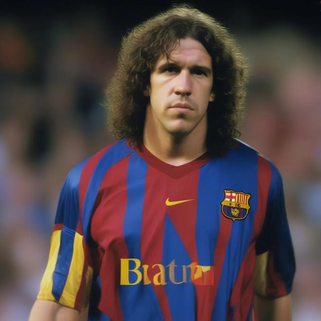 Carles Puyol mặc áo đấu Barcelona 2001