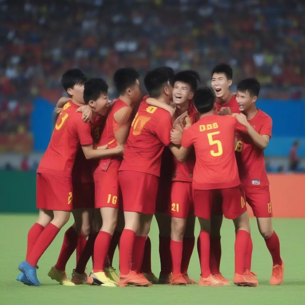 Hình ảnh đội tuyển U23 Việt Nam trong lễ trao huy chương vàng ASIAD 2018