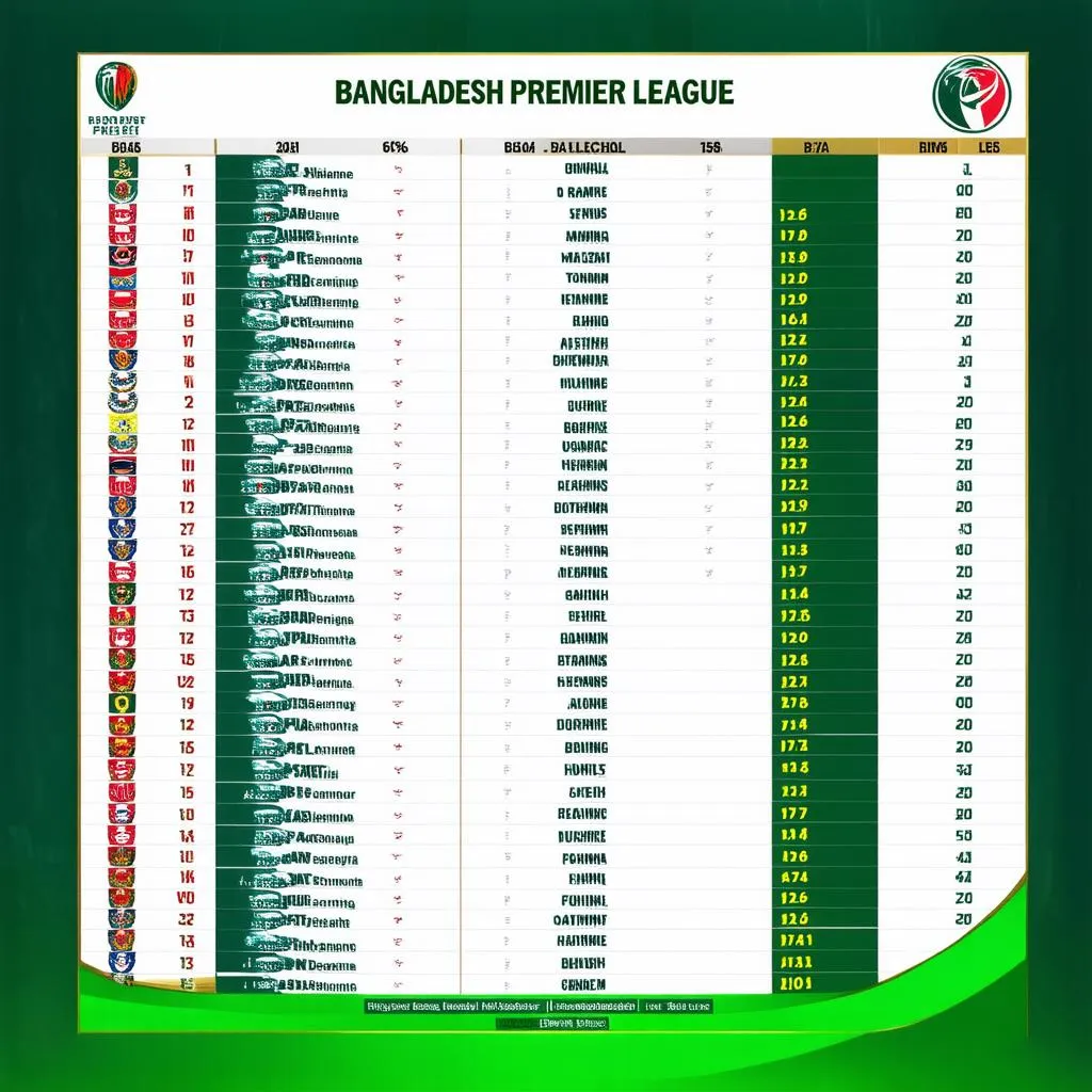 bảng xếp hạng bóng đá bangladesh