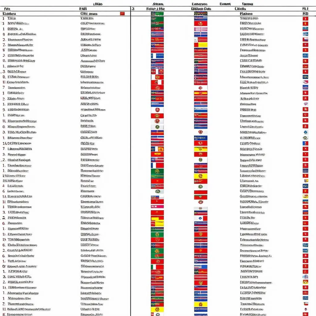 Bảng xếp hạng bóng đá quốc tế