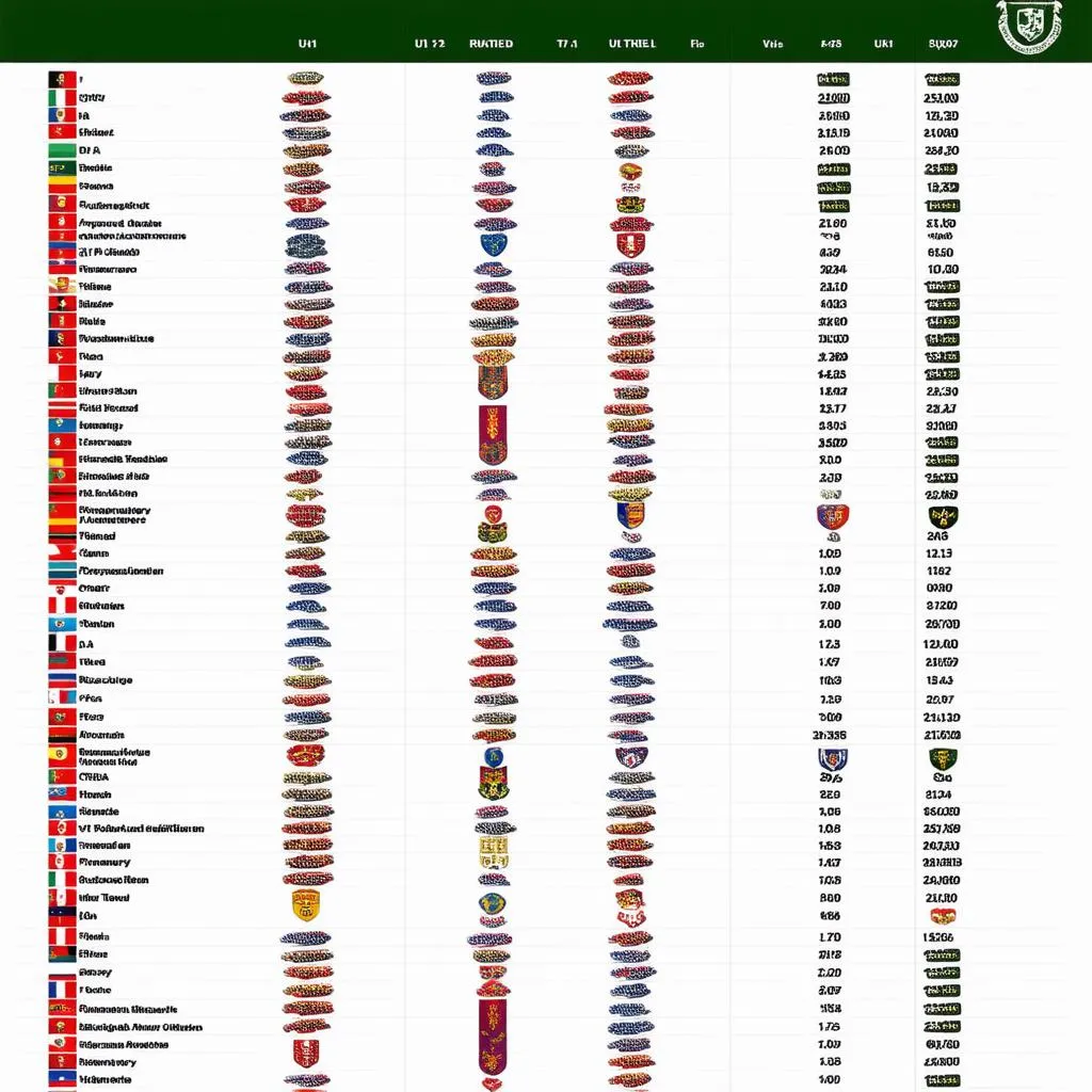 Bảng xếp hạng bóng đá U17 thế giới
