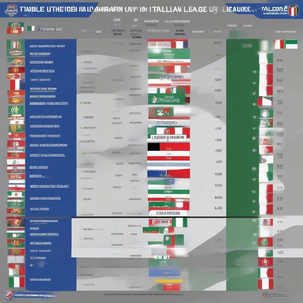Bảng xếp hạng bóng đá U19 Ý