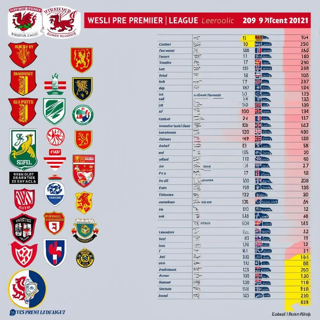 Bảng xếp hạng bóng đá xứ Wales