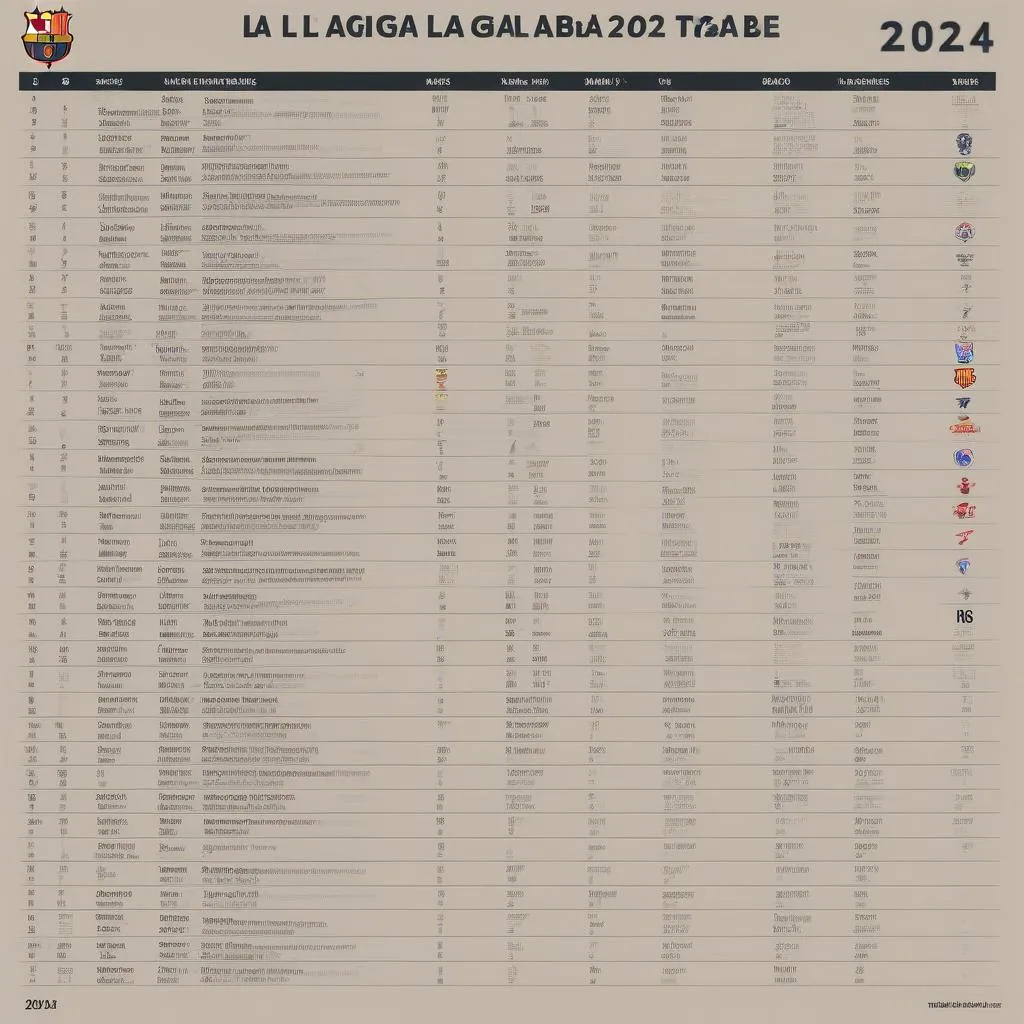 Bảng xếp hạng La Liga mùa giải 2023-2024