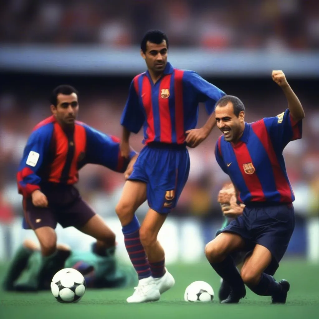 Barcelona 1996 Dream Team: Romario, Stoichkov, Luis Enrique and Pep Guardiola