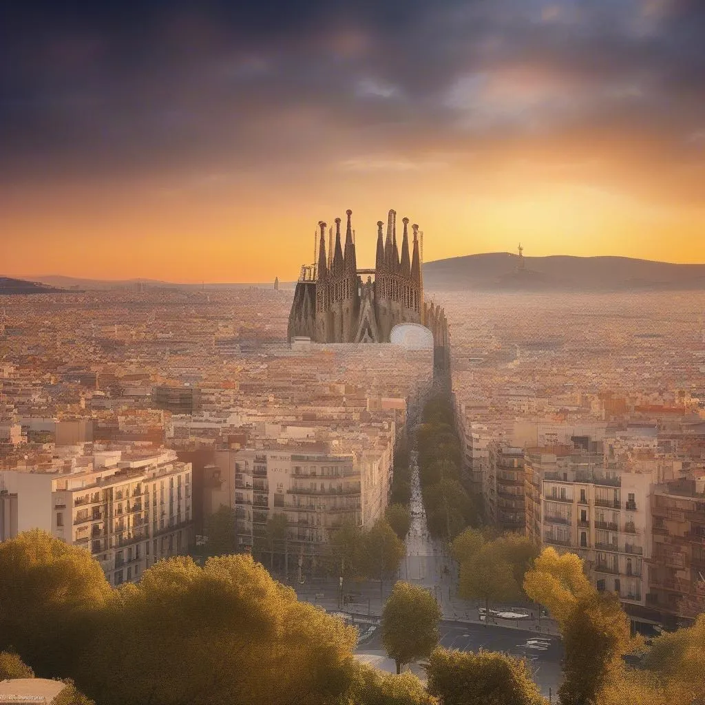 Barcelona Skyline - a captivating view of the city's architectural wonders