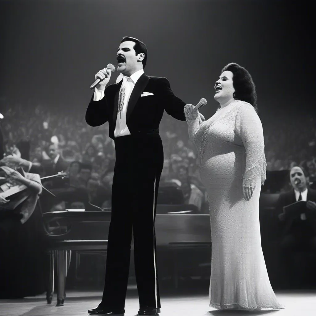 Freddie Mercury và Montserrat Caballé trong ca khúc Barcelona