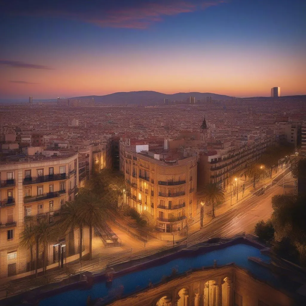 barcelona sunset