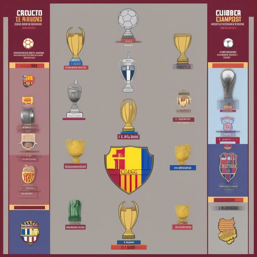 Barcelona Trophies: La Liga, Champions League, Copa del Rey