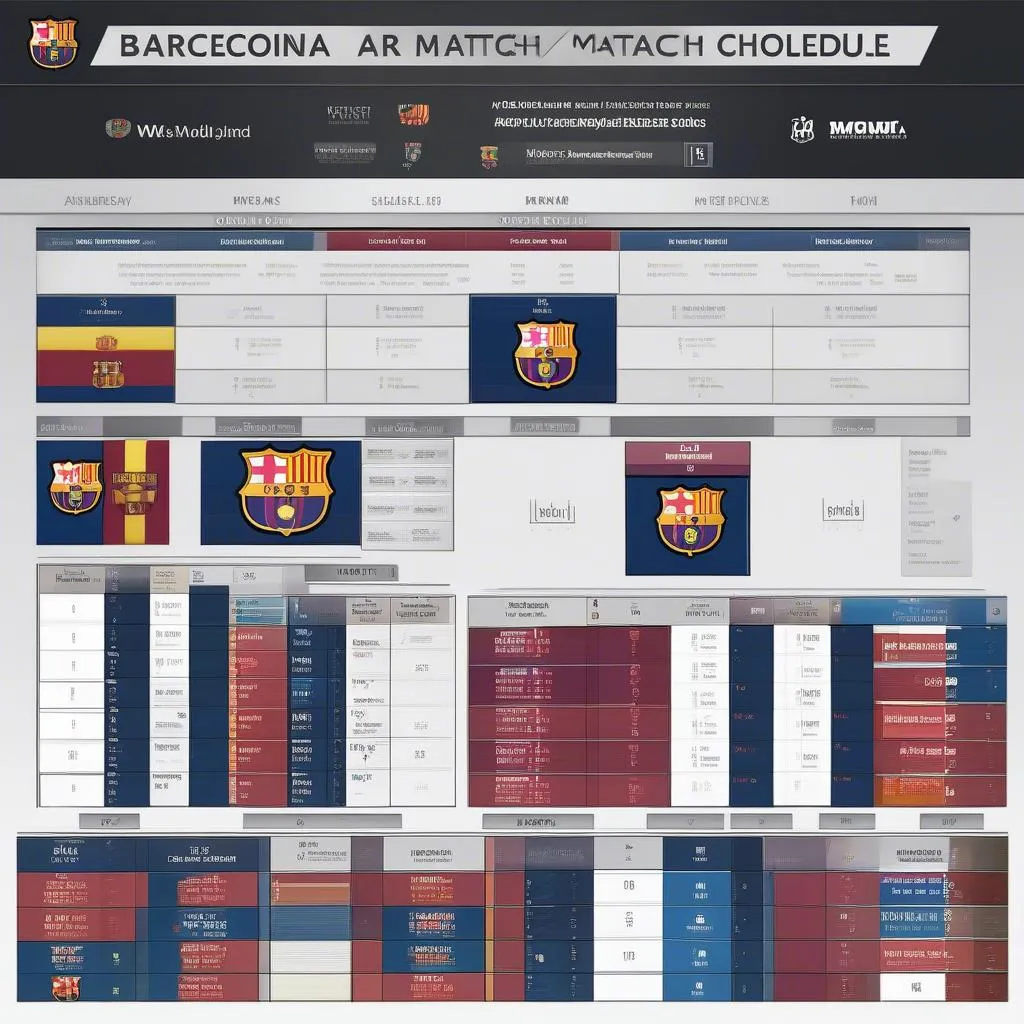 Lịch thi đấu Barcelona và MUT