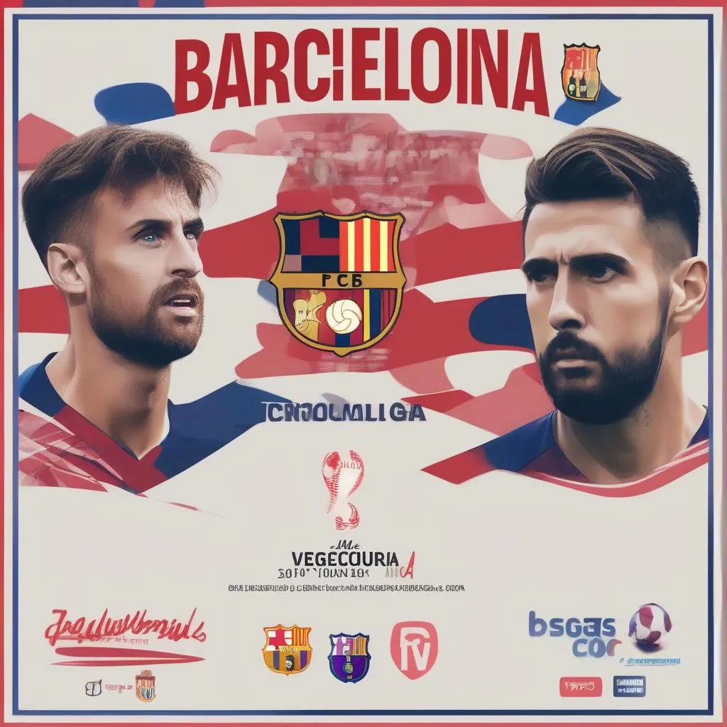 Banner quảng cáo về kênh phát sóng trận đấu Barcelona vs Girona