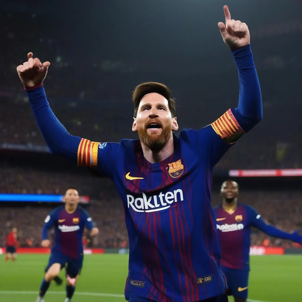 Hình ảnh Lionel Messi ghi bàn