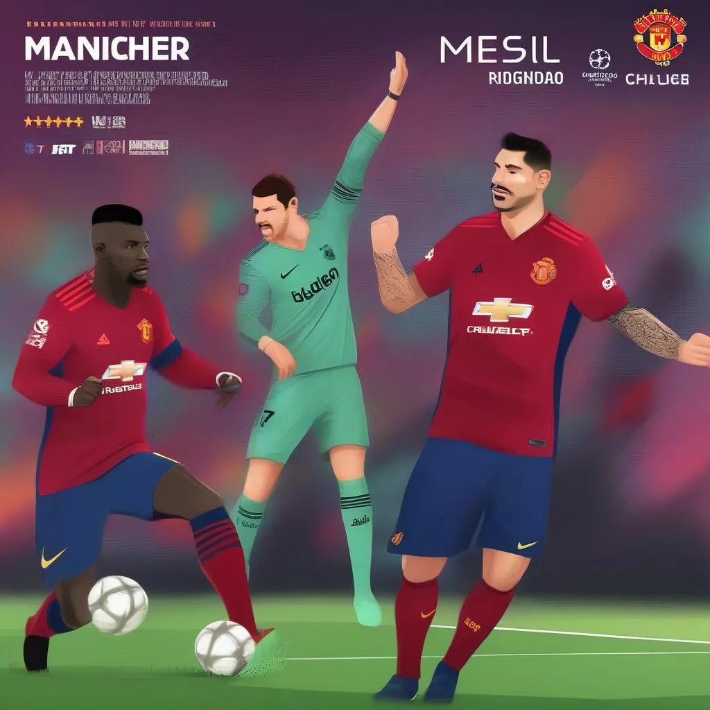 Cầu thủ Barcelona và Manchester United thi đấu 