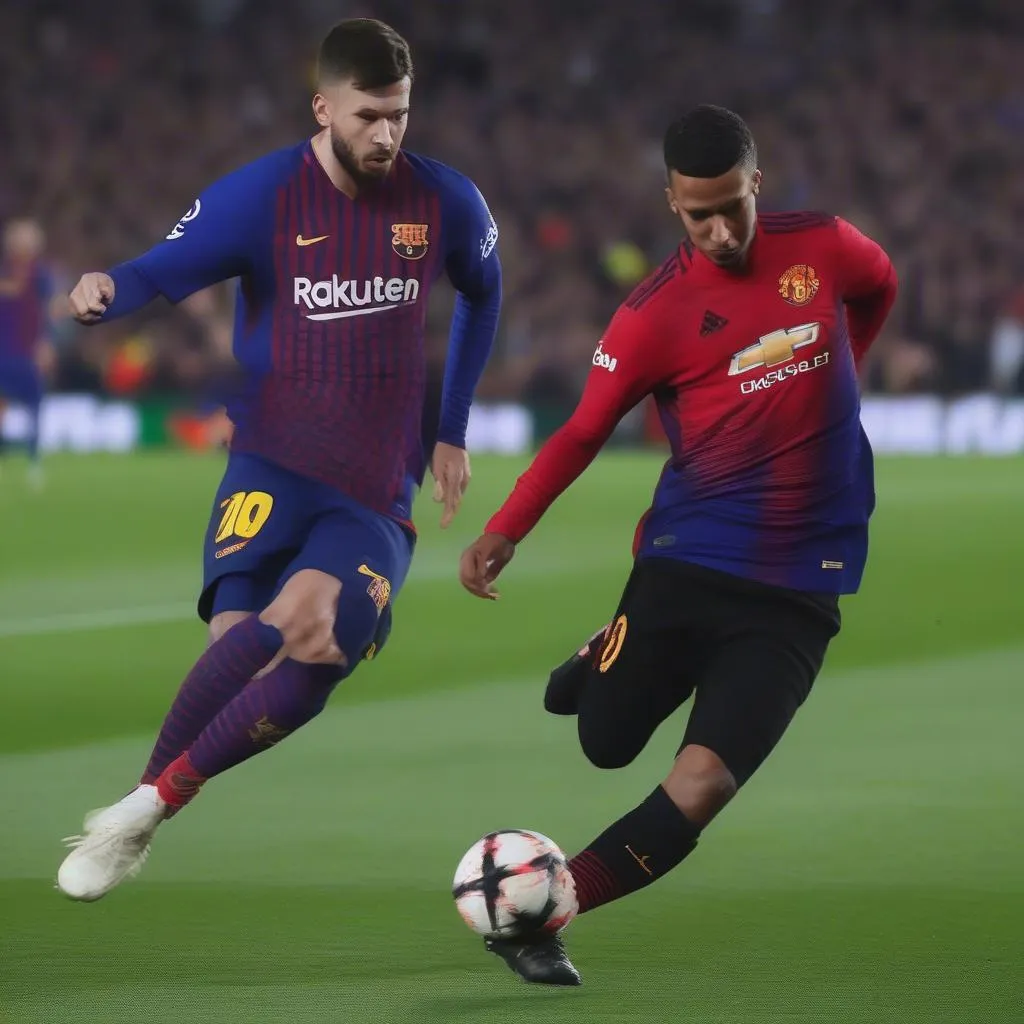 Hình ảnh trận đấu Barcelona vs Manchester United năm 2019