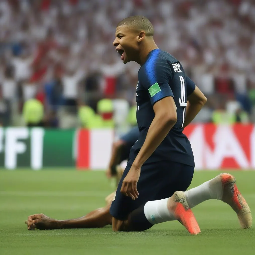 World Cup 2018: Kylian Mbappe celebrates after scoring a goal for France