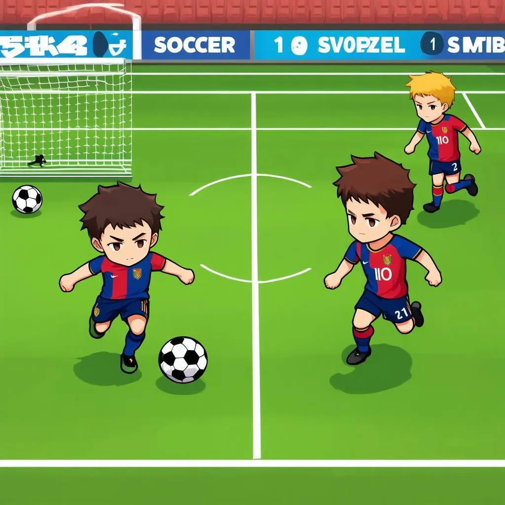 Soccer game with chibi characters