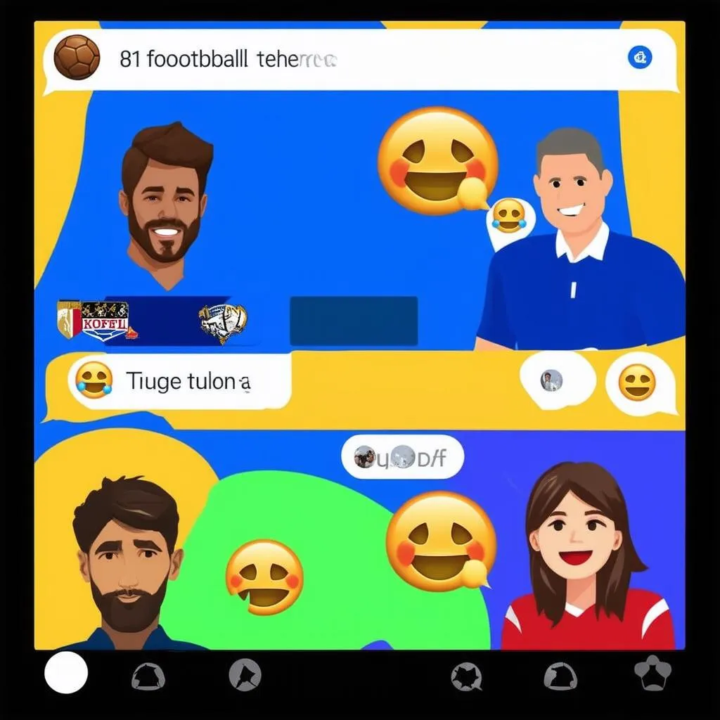 Bóng đá emoji trò chuyện thú vị