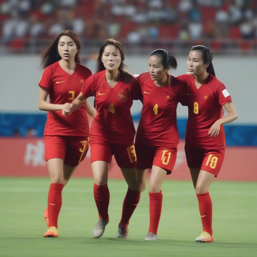 Đội tuyển bóng đá nữ Việt Nam thi đấu với Nhật Bản tại Asiad 2018