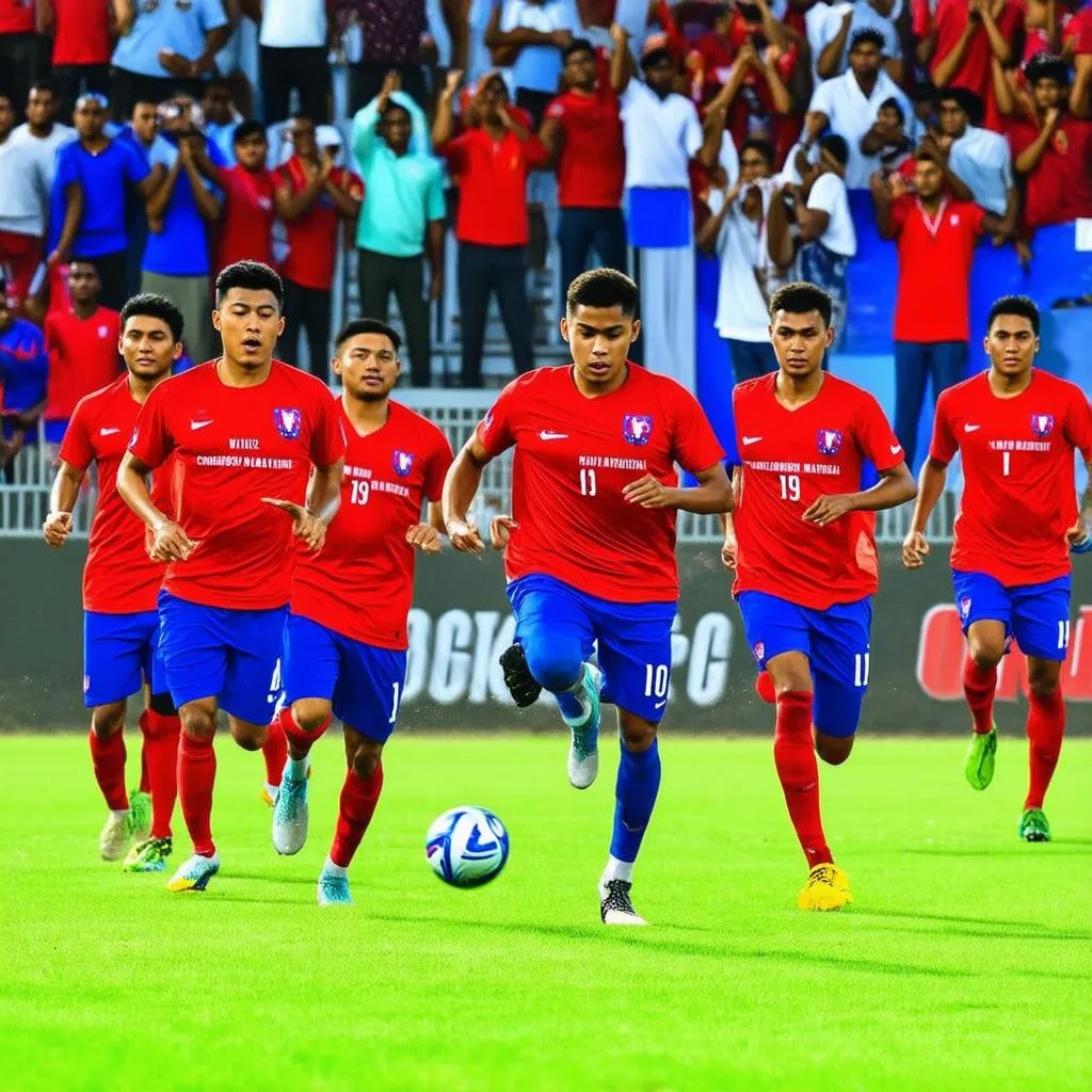 Bóng đá U19 Campuchia: Tranh tài sôi động