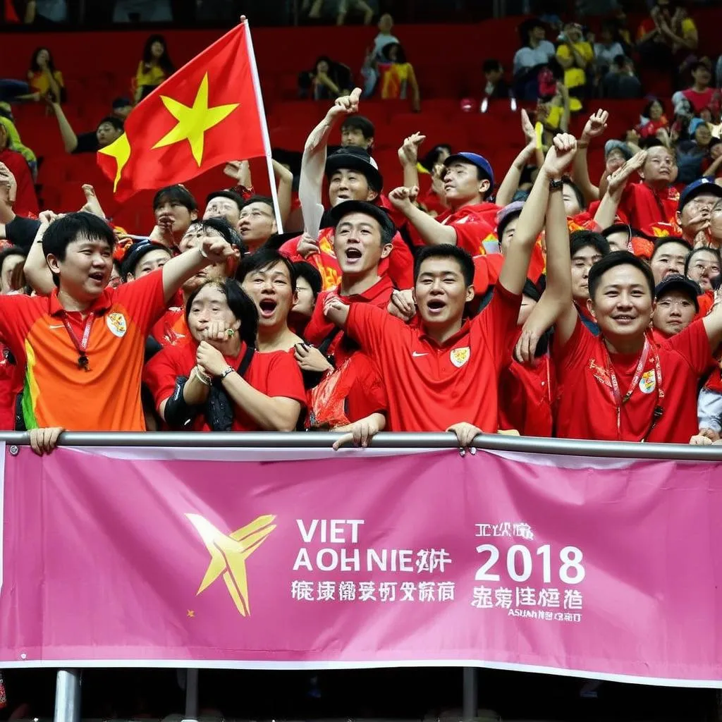 Cán bộ cổ vũ Việt Nam Asiad 2018