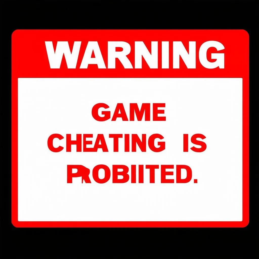 Game cheating warning