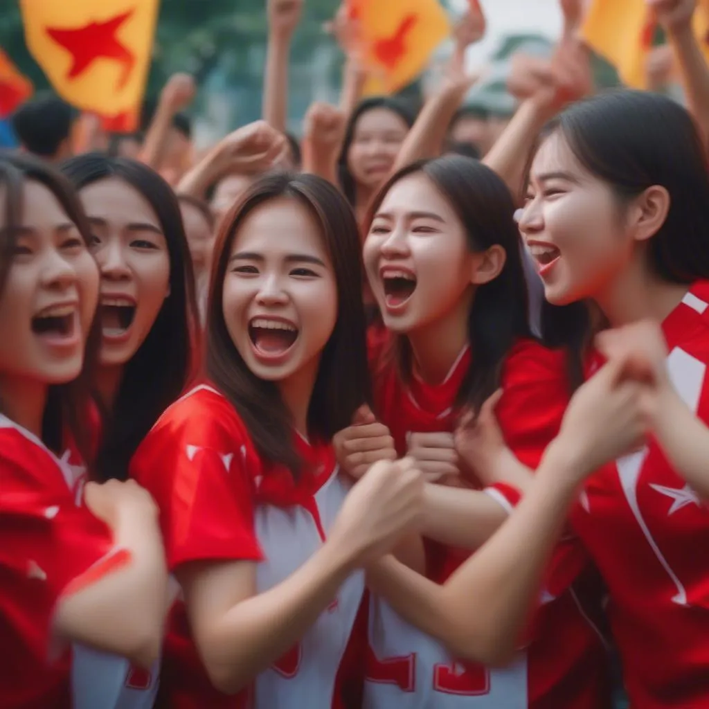 Nữ sinh cổ vũ bóng đá World Cup