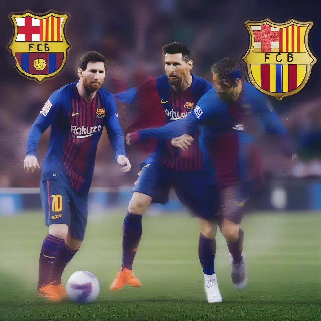 Tấm thiệp mời Comisaria Carta Invitación Barcelona với hình ảnh Messi và Ronaldo