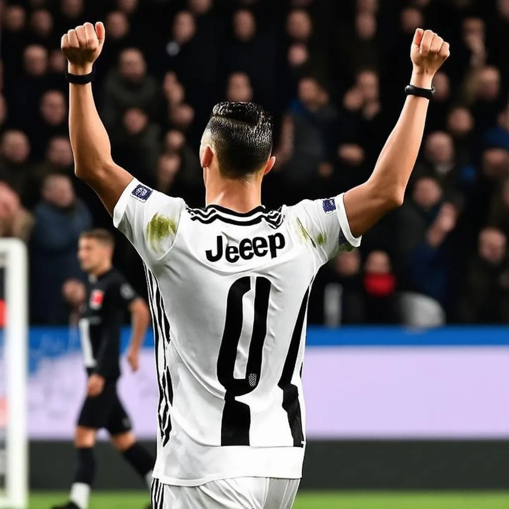 Cristiano Ronaldo trong màu áo Juventus