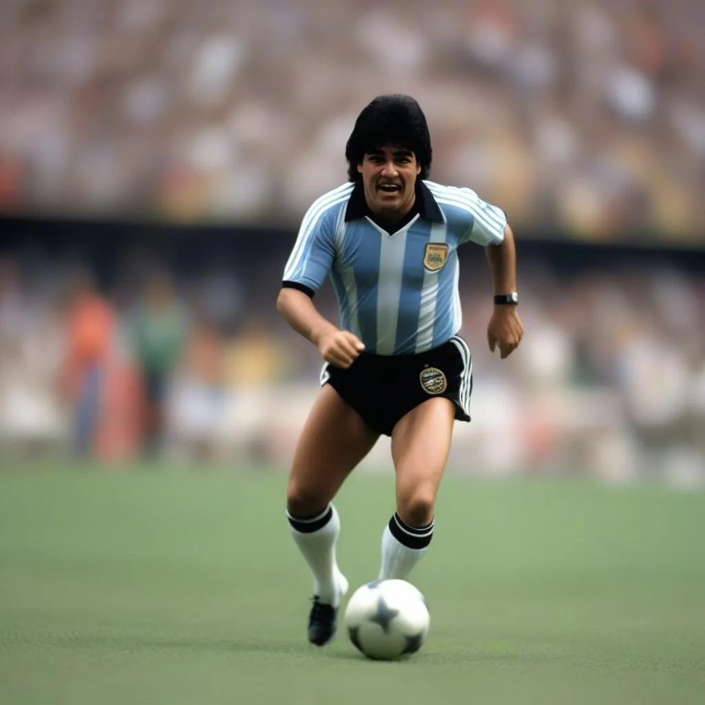 Diego Maradona, huyền thoại bóng đá Argentina, đã ghi dấu ấn với những pha bóng điêu luyện trong World Cup 1986, đặc biệt là pha solo huyền thoại vào lưới Anh.