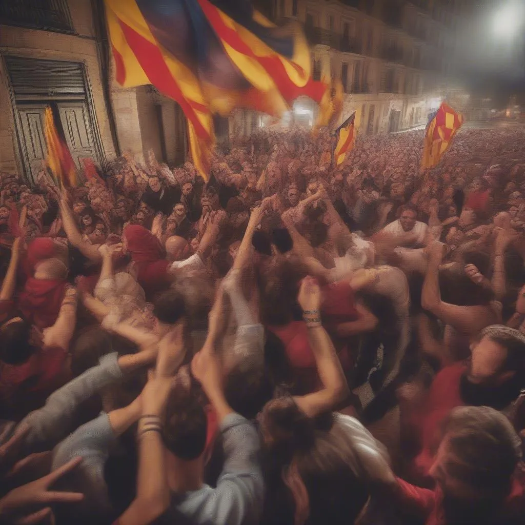 Gipsy Balkan Orchestra performing Djelem Djelem for Barcelona fans