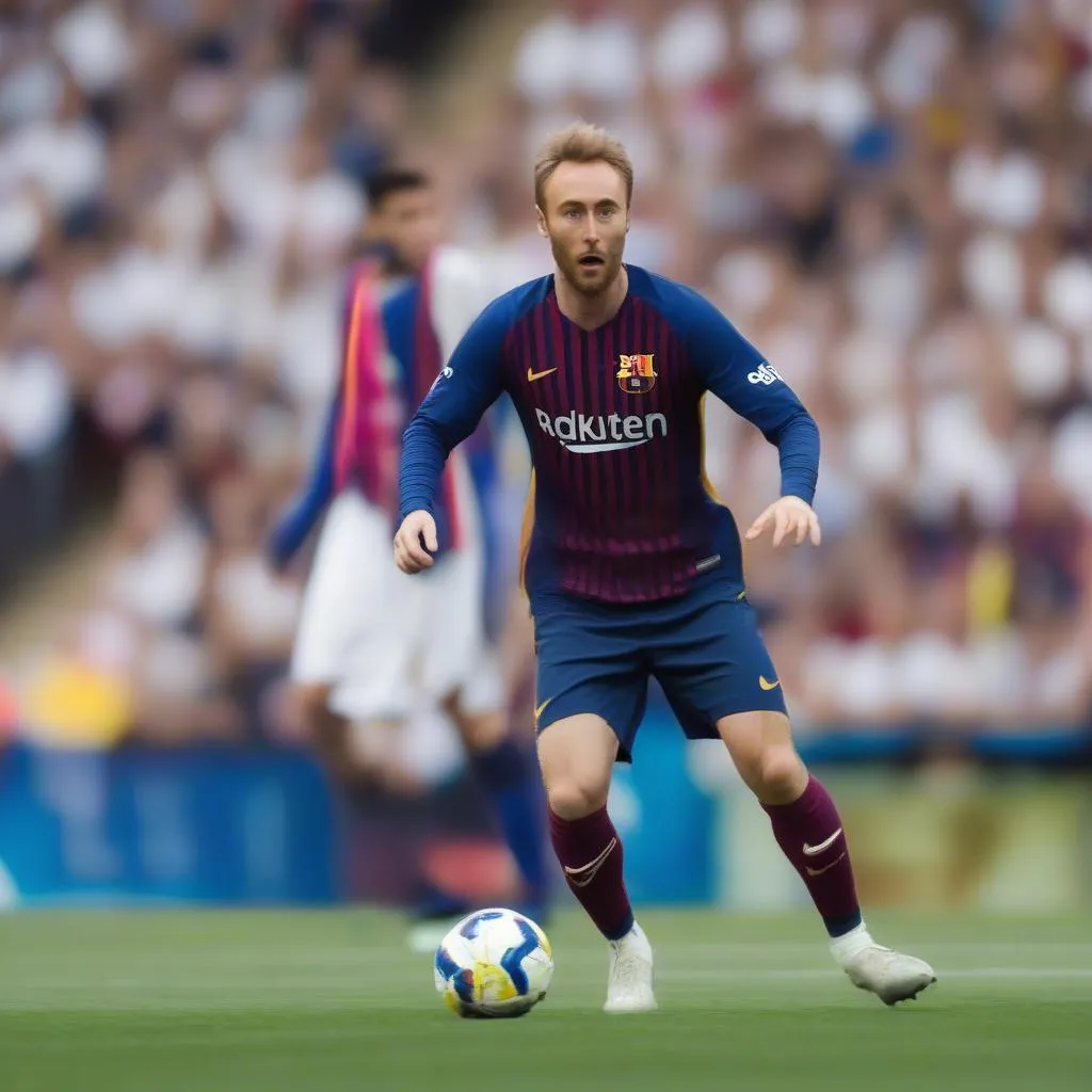 Eriksen thi đấu cho Barcelona