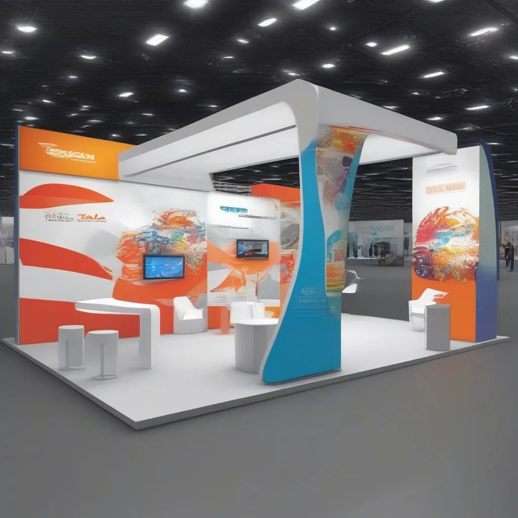 Exhibition booth tại Barcelona