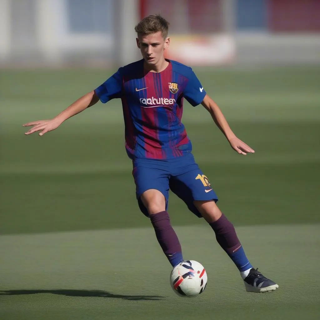 Florian Paulin trong trận đấu cho đội trẻ Barcelona