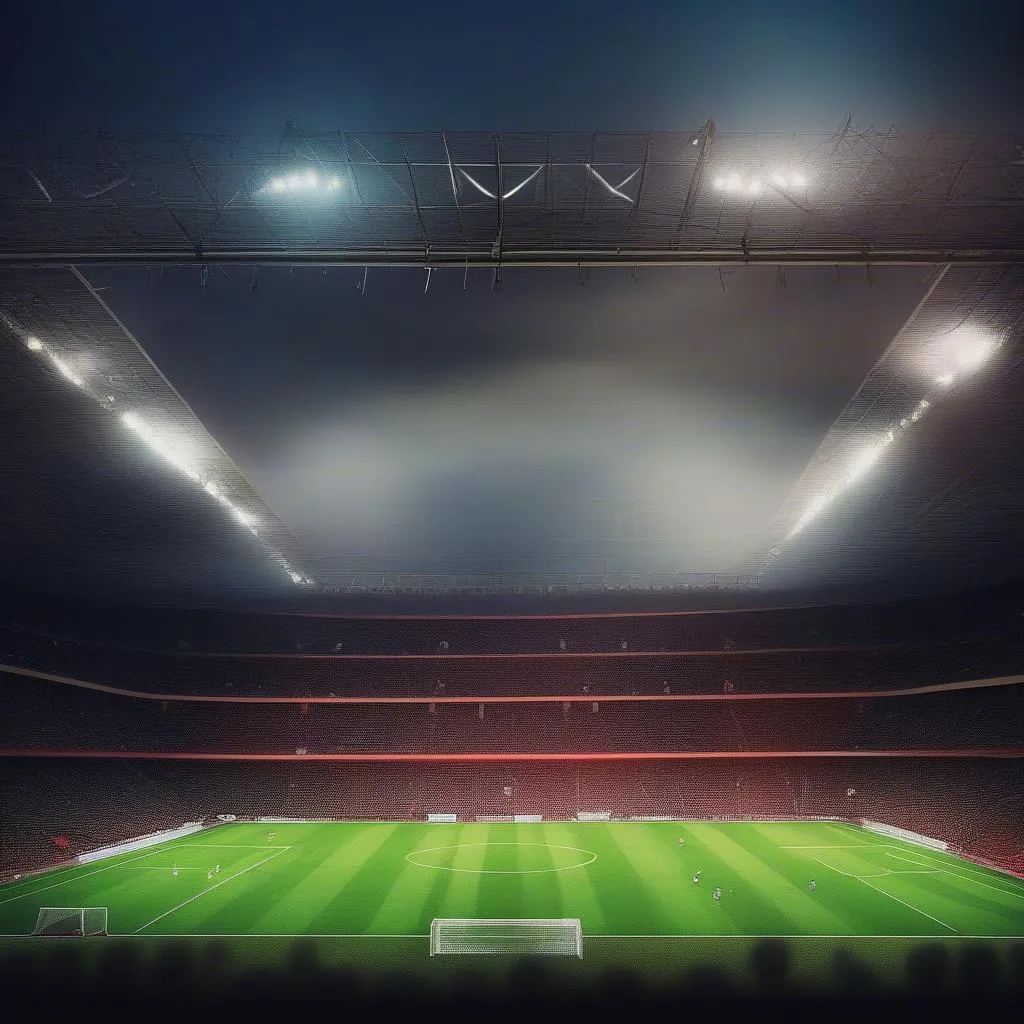 Football stadium at night match