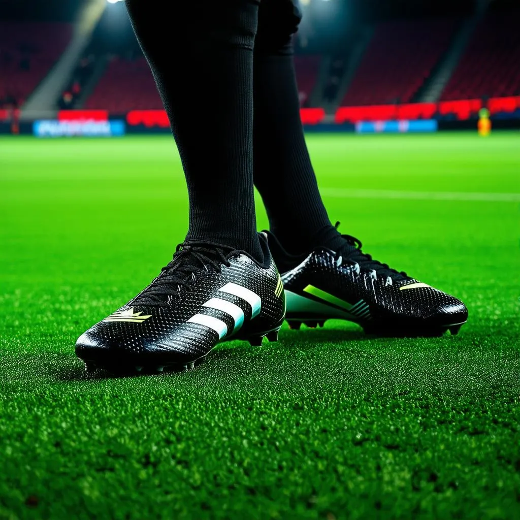 Giày đá bóng Adidas Predator trên sân cỏ