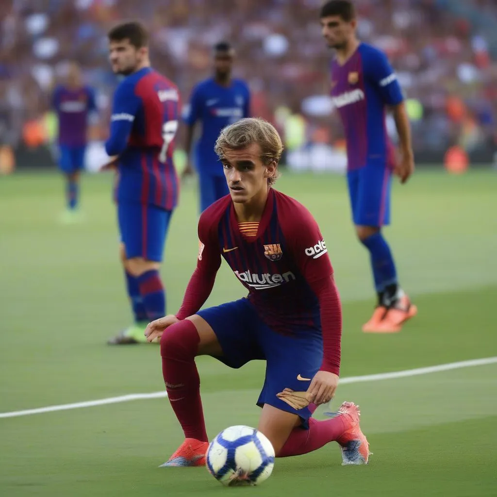 Griezmann's first game for Barcelona