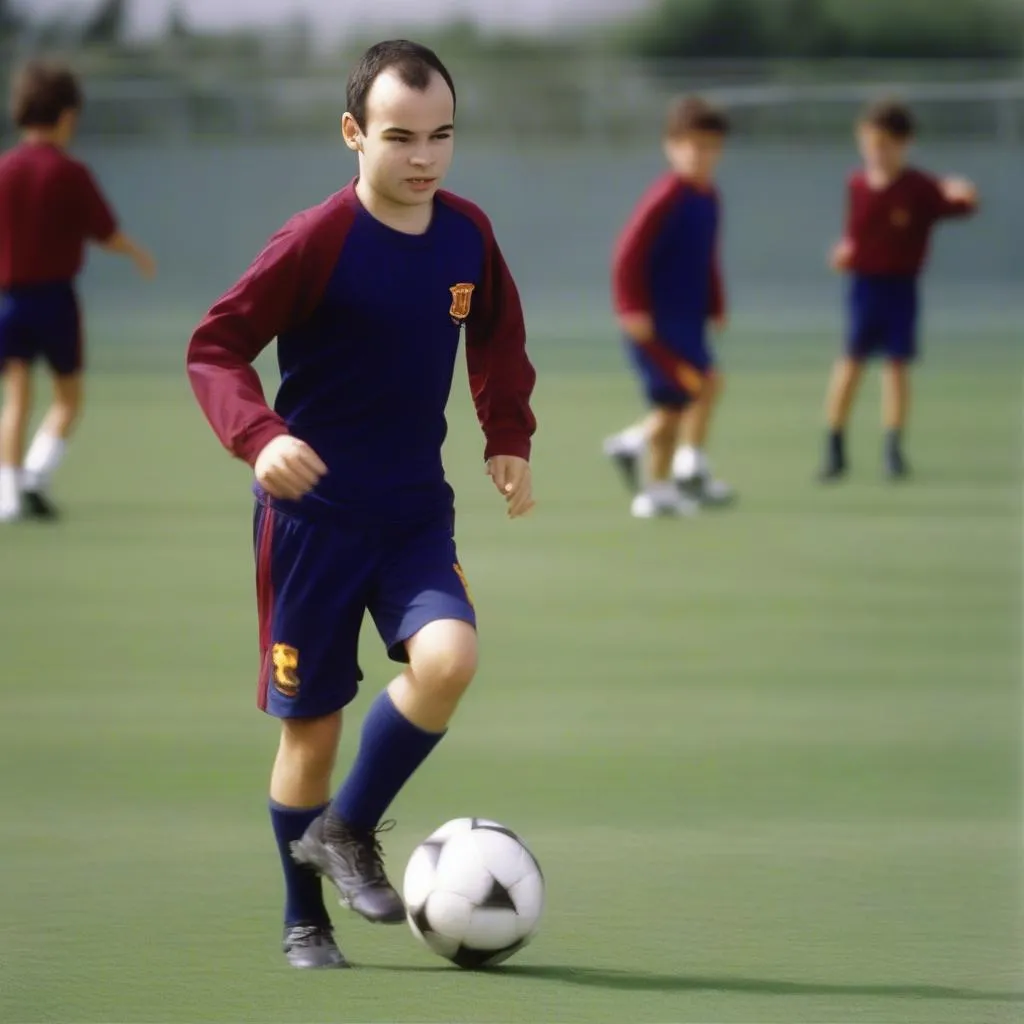 Iniesta thời trẻ tại La Masia