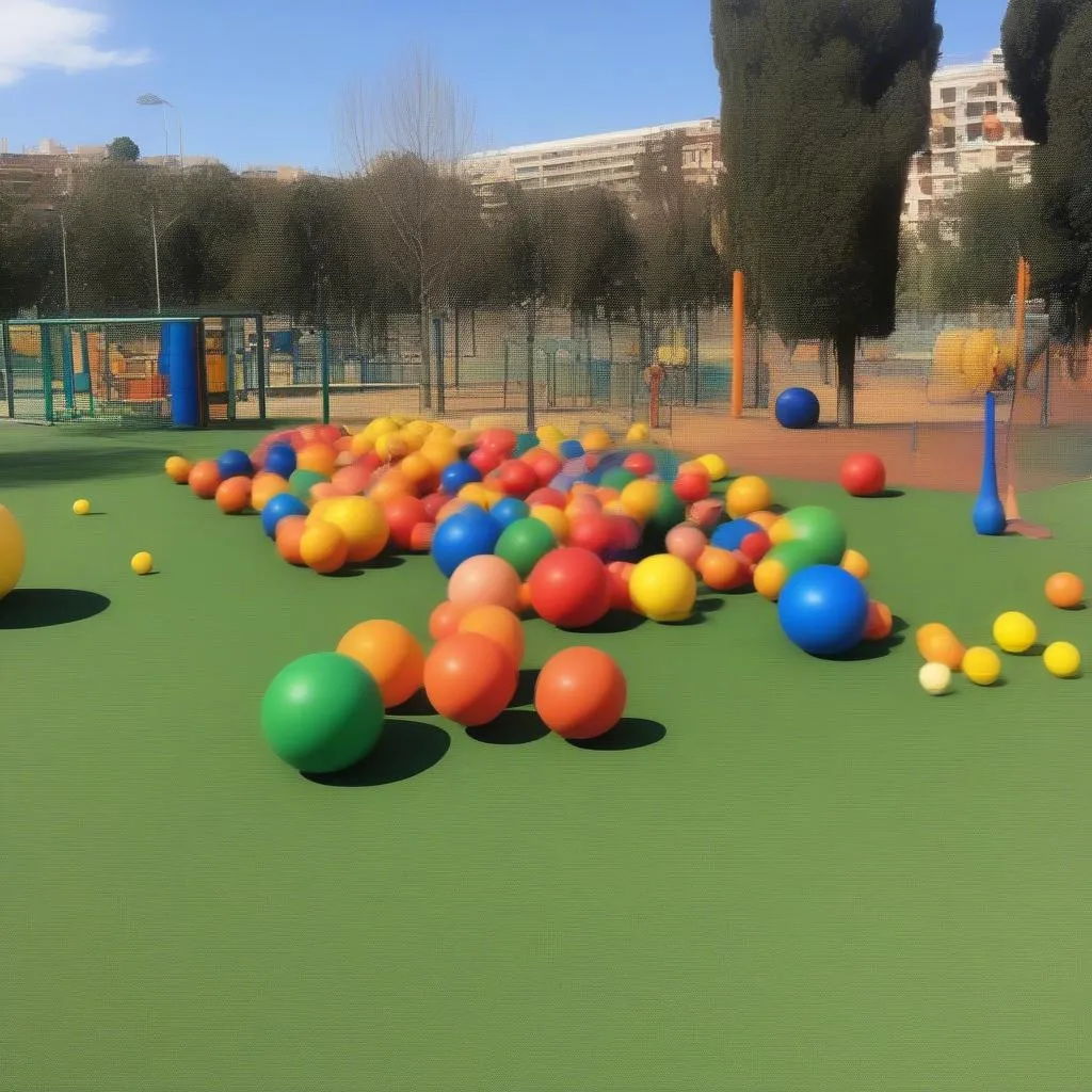 Khu vực chơi bóng với đầy đủ các loại bóng tại Parque de Bolas Barcelona