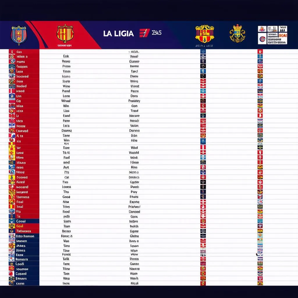 Bảng xếp hạng La Liga