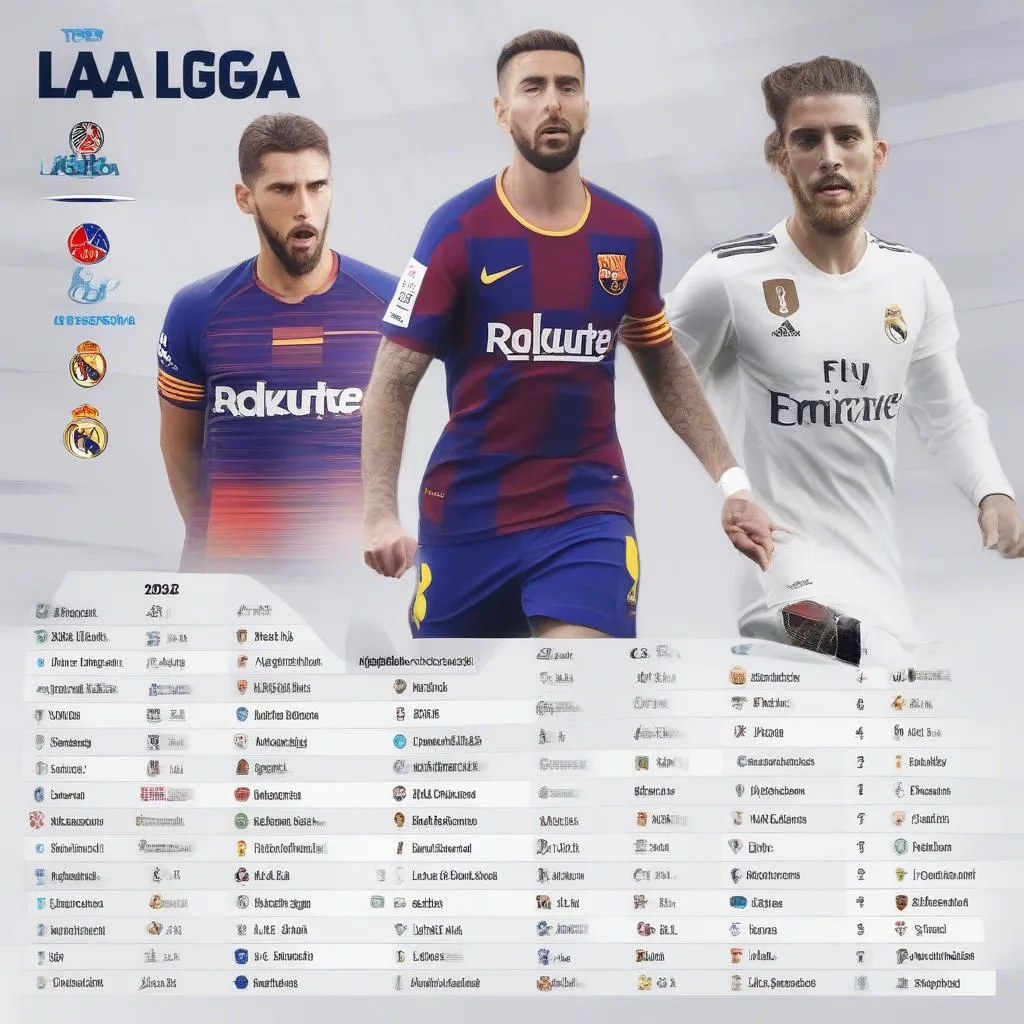 Bảng xếp hạng La Liga 2023-2024 - Top 3 đội bóng dẫn đầu