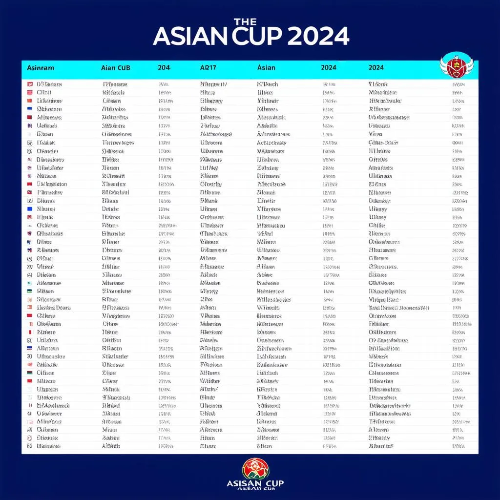 Lịch thi đấu Asian Cup 2024